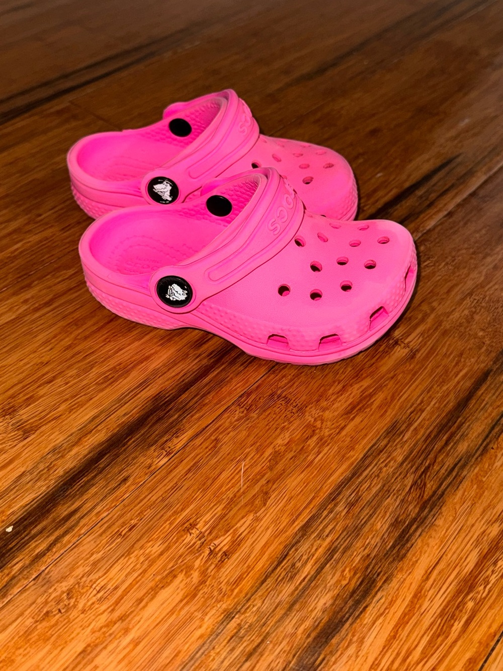 CROCS Baby/Toddler Classic Clogs in Bright Pink